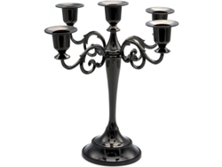 2026-candelabro De Metal Para 5 Velas Alto 27cm Para Bodas Eventos Decoración Hogar Negro