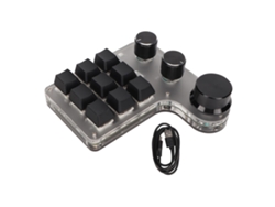 Mini Teclado Personalizable Con 9 Teclas Y 3 Botones, Rgb Programable, Para Juegos Y Accesos Directos De Software, Color Negro.