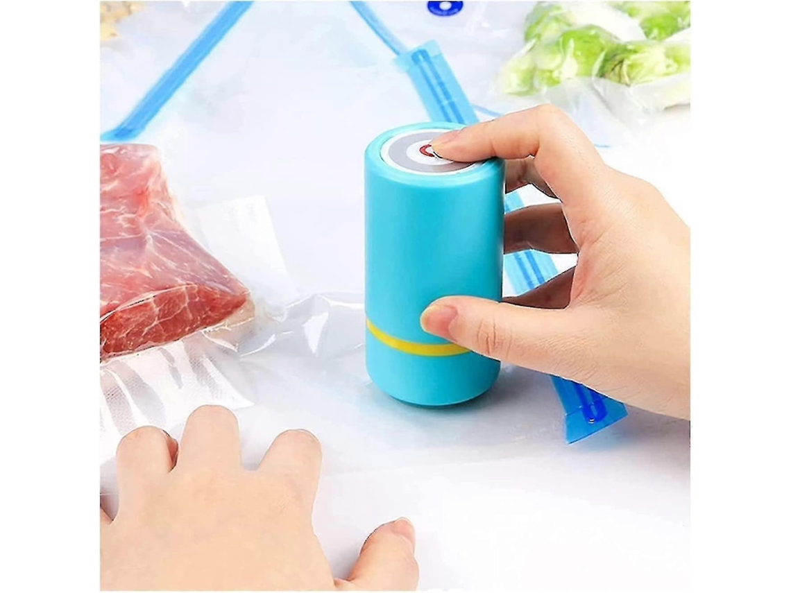 Máquina envasadora eléctrica multiusos para alimentos, mini selladora portátil Nostalgia88 (Azul)