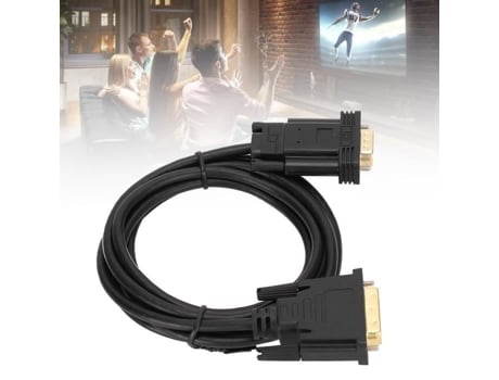 HURRISE Cable de Vídeo Hd Adaptador Dvi a Vga Macho 2 Metros