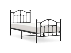 Maison Exclusive - Estructura Cama Sin Colchón Con Estribo Metal Negro 90x200 Cm