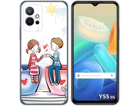 Carcasa para Vivo Y55 5G TUMUNDOSMARTPHONE Dibujos Café Multicolor