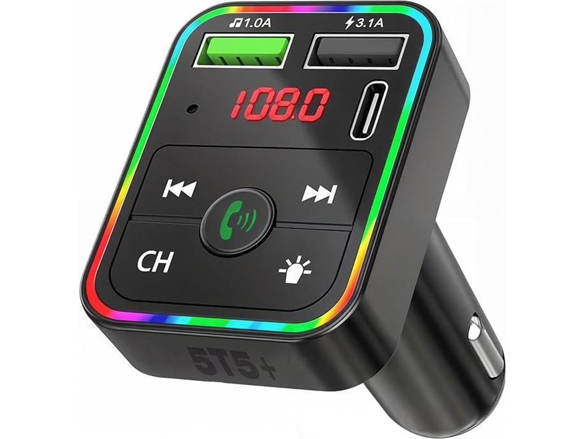 Carro Bluetooth Mp3 Player Transmissor Fm Música Estéreo Adaptador com Display Led 
