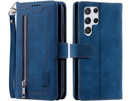 Funda Samsung Galaxy S22 Ultra HFS-HOUSE Cartera (Azul)
