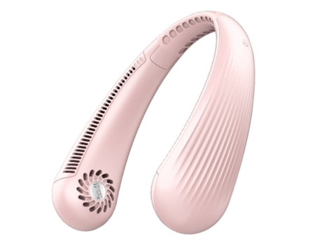 Ventilador de Cuello Portátil ENZON 8 Horas 3 Velocidades Rosa