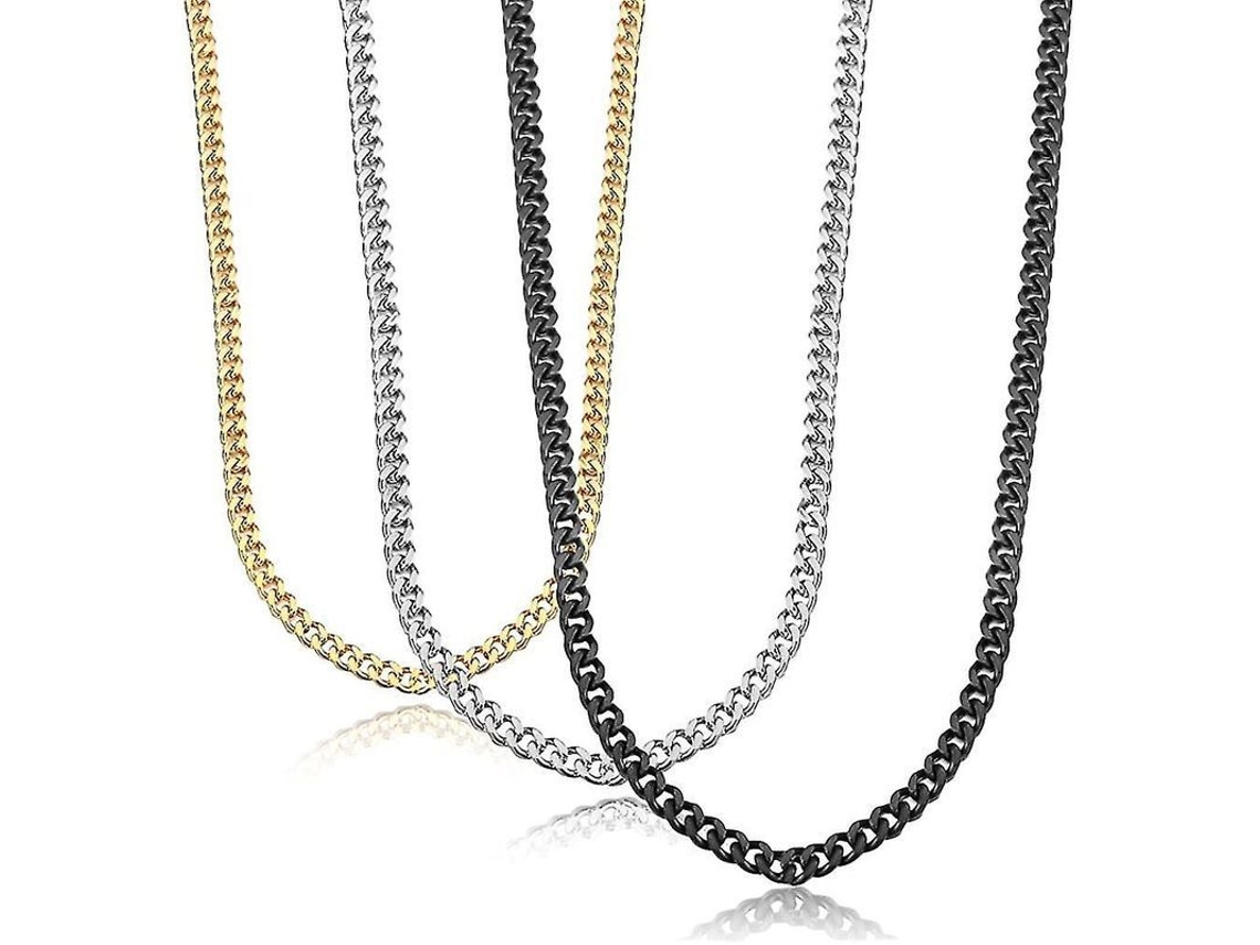 Collar De Cadena De Acero Inoxidable Katea, 3 Piezas, 3,5 Mm, Para Hombres Y Mujeres.