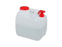 Relaxdays Bidón De Agua Con Grifo, Tapa De Rosca Ancha, Accesorio De Camping, 23l, Sin Bpa, Blanco Rojo, 1 Ud.