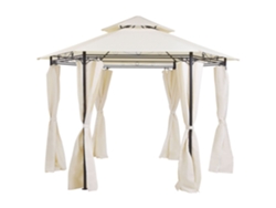 Cenador de Metal Beige Negro BELIANI Portel 350 cm