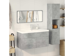 Maison Exclusive - Juego Muebles De Baño 4 Pzas Madera Contrachapada Gris Hormigón