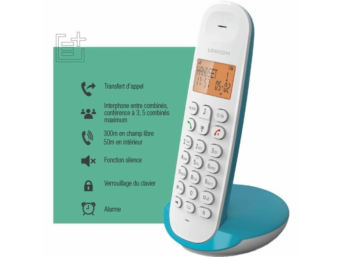 Teléfono Fijo LOGICOM DECT ILOA 150 SOLO (Turquesa)