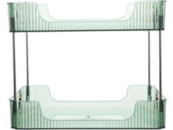 Organizador De Baño Resistente De 2 Niveles En Material Sintético Verde, Alta Capacidad De Carga, Para