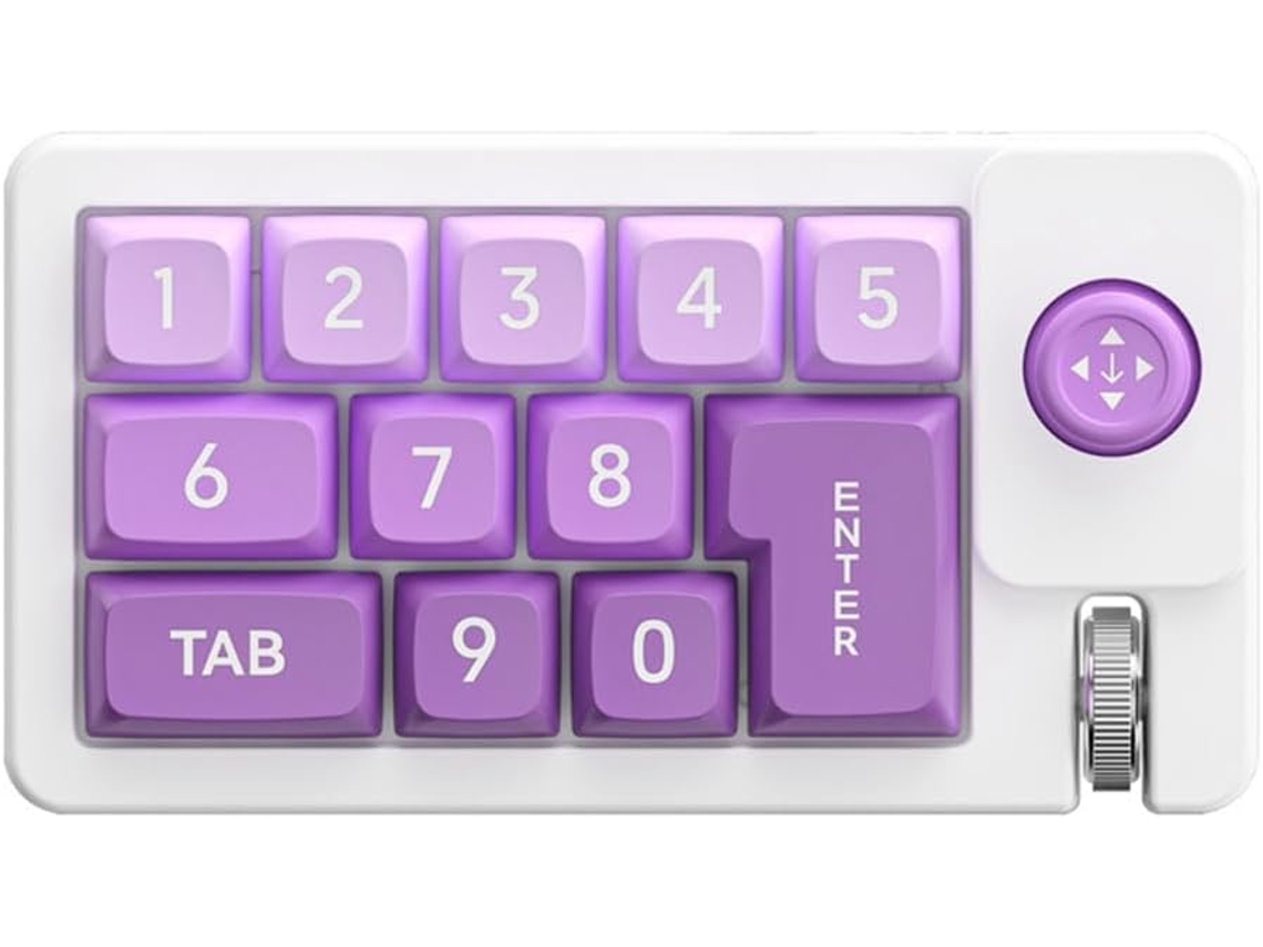 Teclado Mecánico Numérico Rgb, Intercambiable En Caliente, Macro, Con Cable, Joystick Personalizable, Morado.