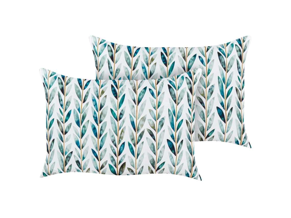 Conjunto de 2 cojines BELIANI Loano de Poliéster Blanco 40x60x10