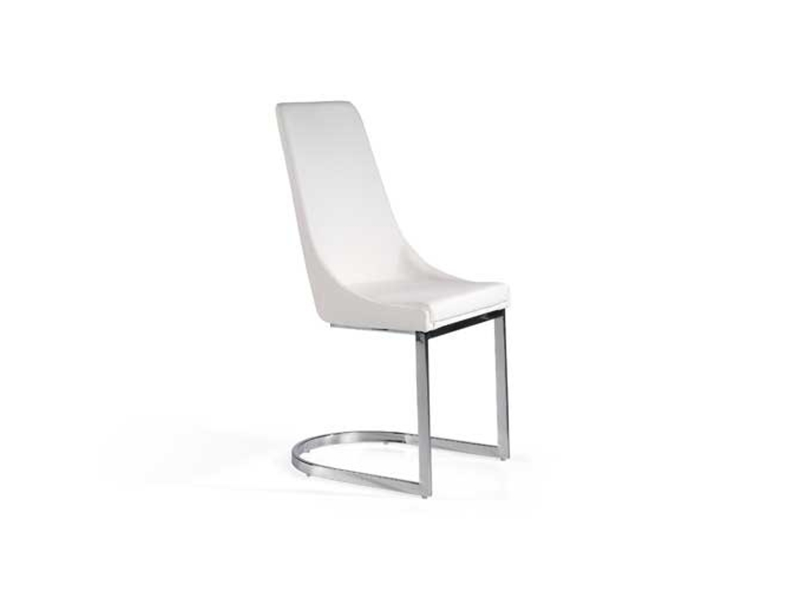 Conjunto de 2 Cadeiras de Jantar Ecopele Brand MOMMA HOME (Branco - Polipele - 45x55x97/49 cm)
