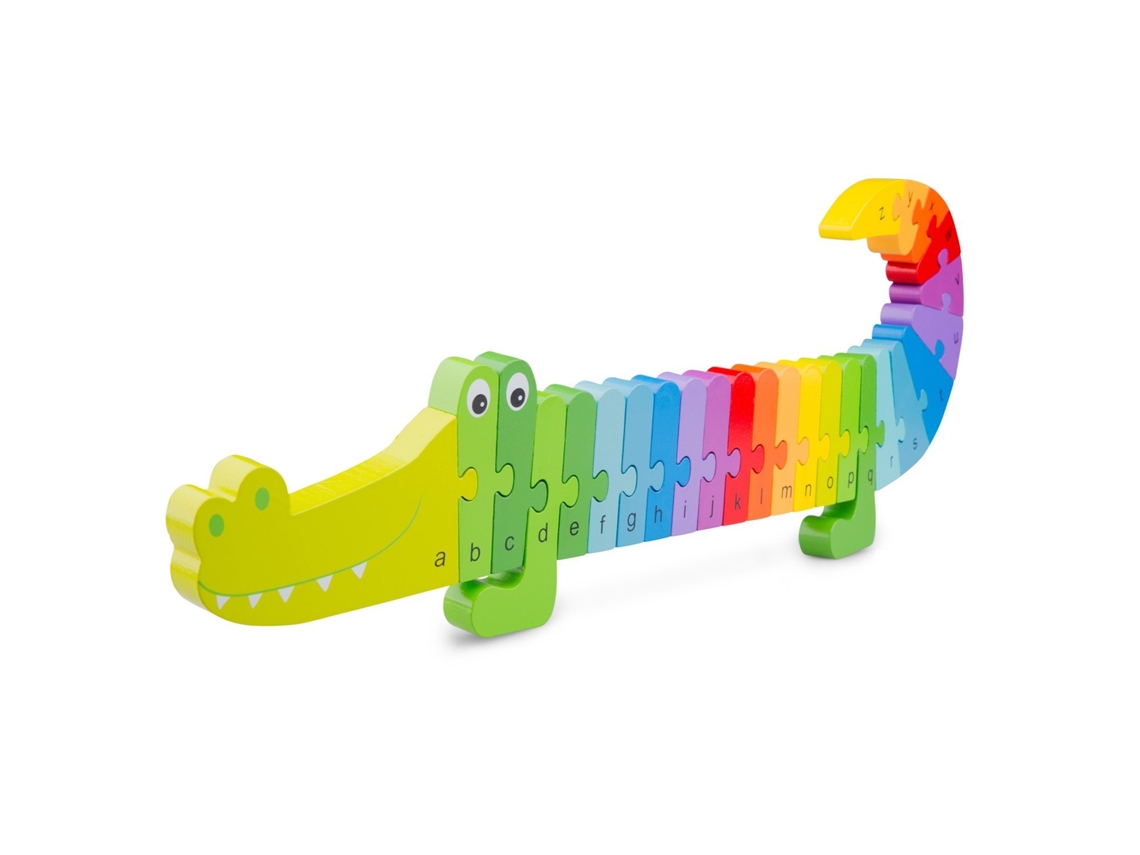 Rompecabezas de madera con forma de cocodrilo de New Classic Toys - Juguete educativo