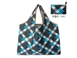 Bolsa de la compra plegable hecha de nailon reciclable, ecológica y respetuosa con la cultura local, ideal para mujeres. Con estampado floral y bolsillo para fruta y...