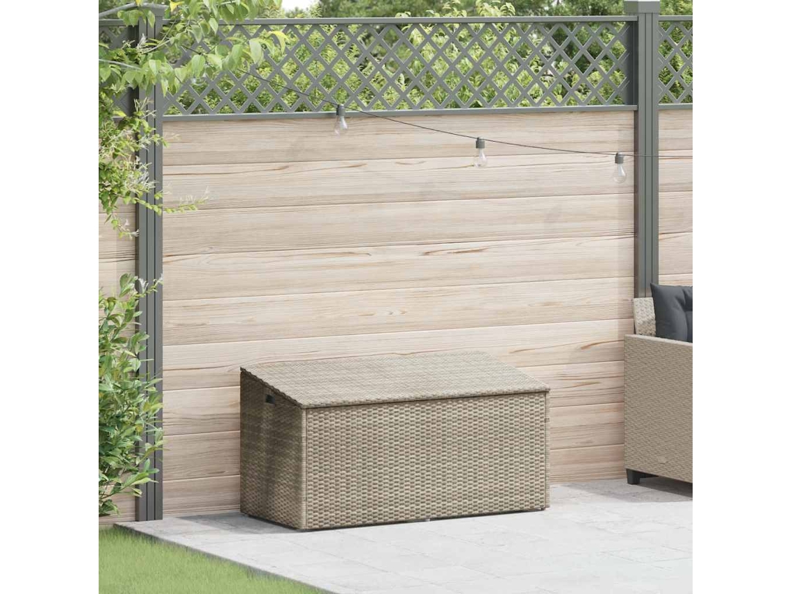 Baúl de jardín de mimbre gris claro MAISON EXCLUSIVE (110x50x58 cm)