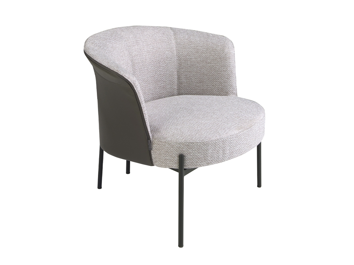 Sillón tela gris y polipiel gris oscuro ANGEL CERDA 84 x 68 x 69
