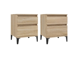 Conjunto 2 Mesita De Noche VIDAXL Marrón Madera contrachapada (40x35x50 cm)