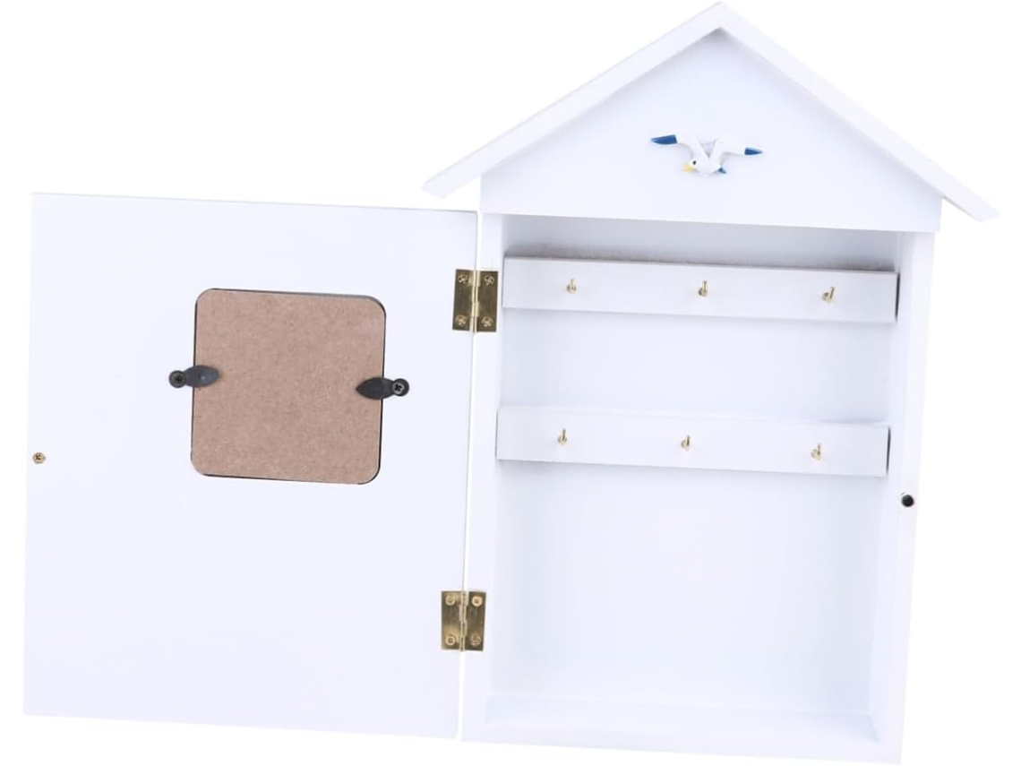 Caja De Llaves De Madera De Estilo Mediterráneo Para Montaje En Pared, Soporte Para Llaves, Adorno Decorativo De Pared Con Dos Pájaros.