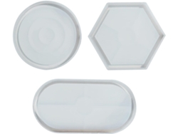 Juego De 3 Moldes De Silicona Redondos, Ovalados Y Hexagonales Para Hacer Frutas.