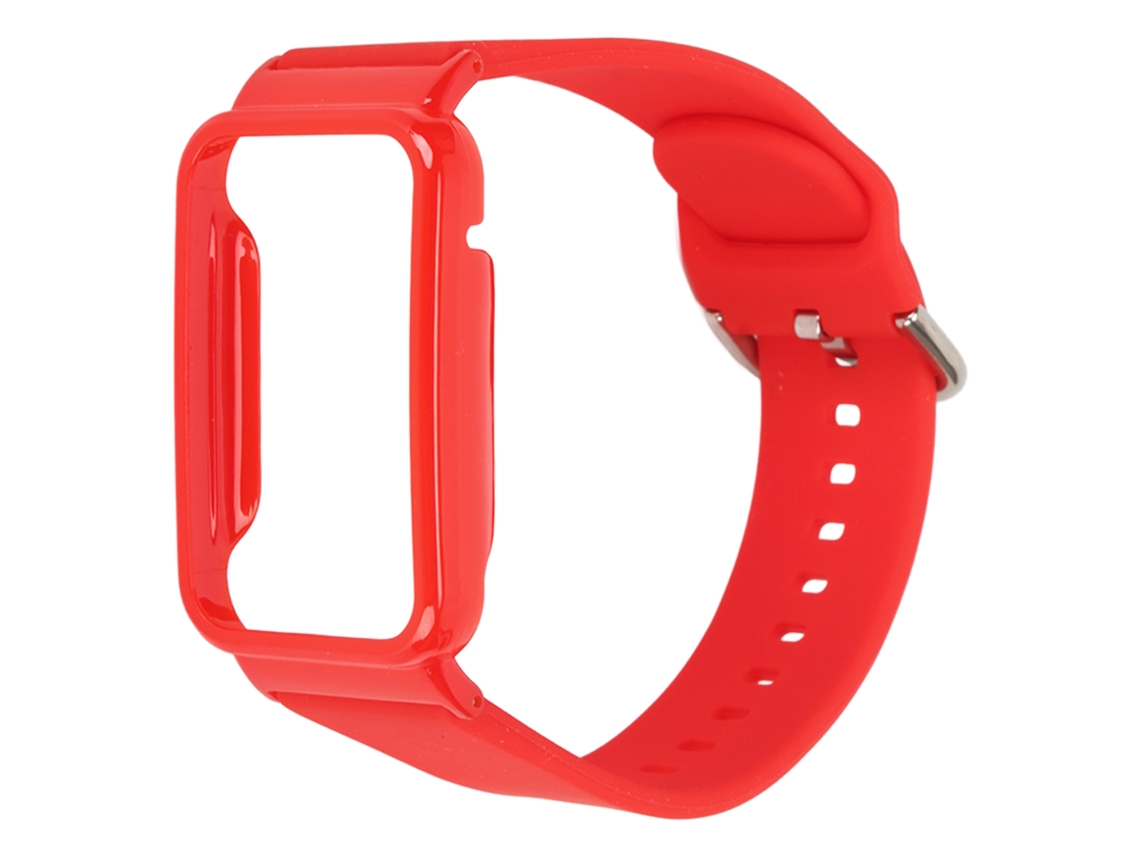 Correa de silicona con funda protectora para Mi Band 7 Pro - Roja