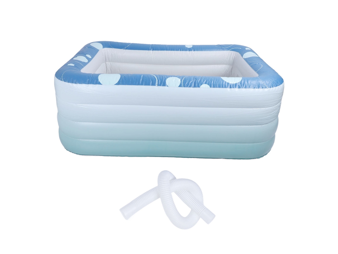 Piscina inflable de PVC grueso, plegable, portátil, rectangular, para niños y adultos, 1,8 m/5,9 pies