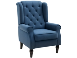 Sillón Con Soporte De Madera, 160 Kg, 74x86x102 Cm, Azul.