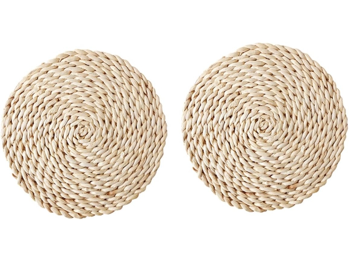 Juego De 8 Manteles Individuales De Paja Gruesa, De 11 Cm Y 30 Cm, Con Aislamiento Térmico Natural.