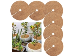 6 Discos De Mantillo De Coco Biodegradable, Protección Invernal Para Plantas En Maceta, Alfombra Para Jardinería, 20cm