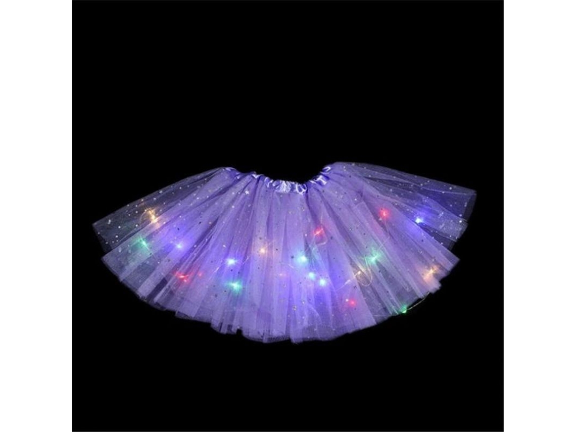 Falda Tutu Led Para Niñas Con Luz Fada Disfraz Fiesta Cumpleaños Boda Morado Foflight Púrpura Claro