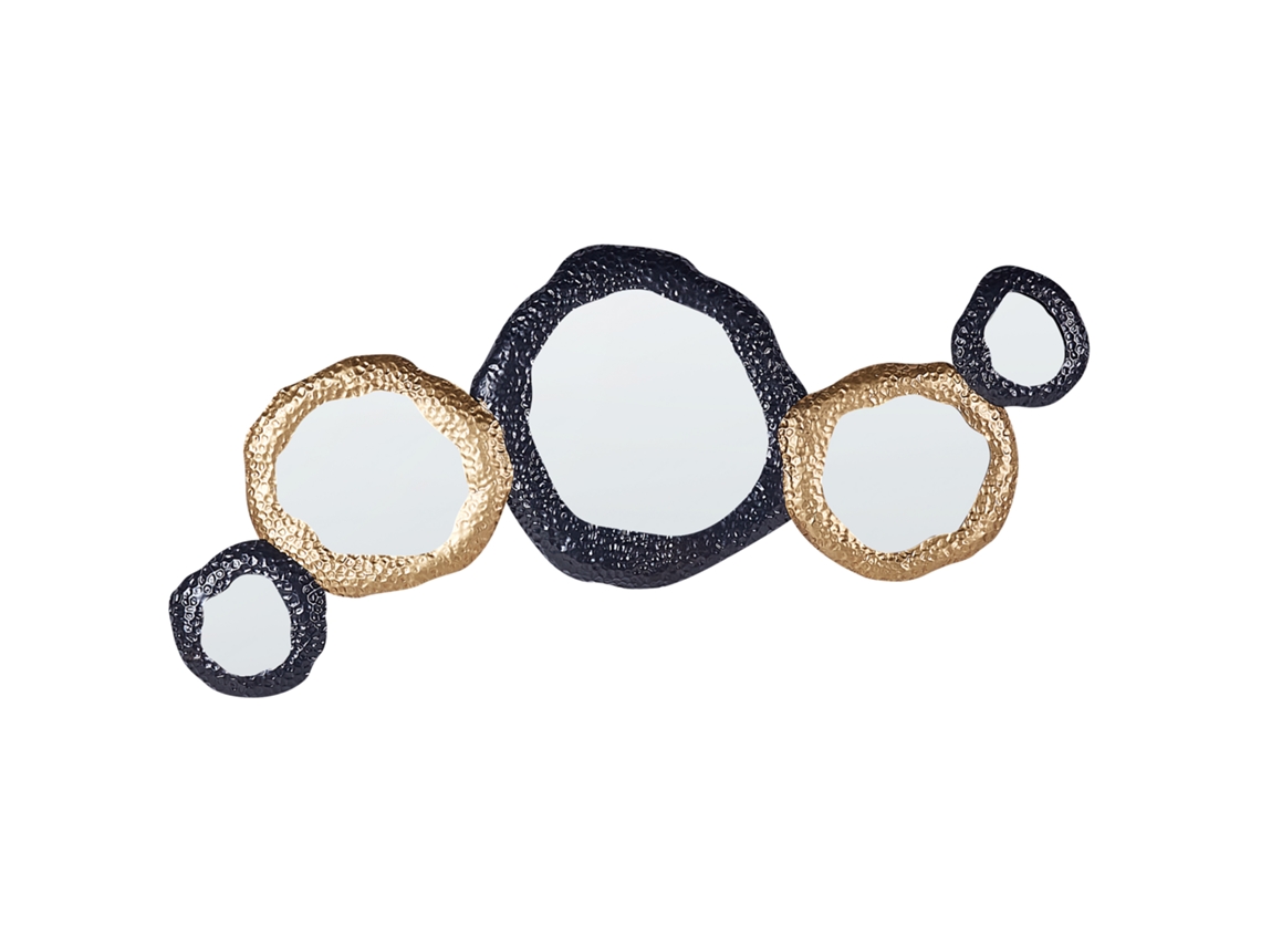 Espejo decorativo BELIANI Charny de Hierro Negro/dorado 109x3x44