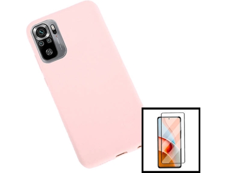 Kit Carcasa y Protector Xiaomi Redmi Note 10 5G PHONECARE Silicona Rosa
