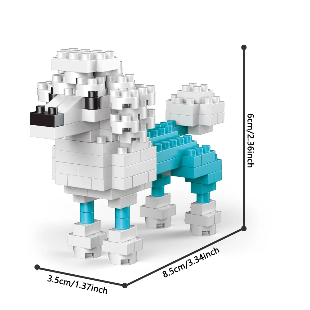 Juego de bloques de construcción de perro en miniatura, juguete educativo para principiantes, juego interactivo MDUG