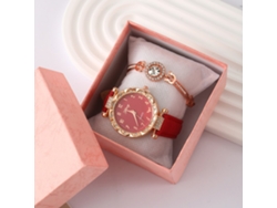 Set de regalo para mujer con reloj de pulsera de malla y caja naranja SPQMENT