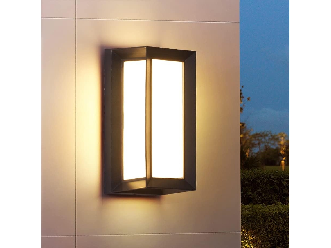 Aplique De Pared Led, Aplique De Pared Exterior De 18 W, Moderno, Resistente Al Agua Ip65, Aplique De Pared Para Porche Negro (cubo, Luz Cálida)