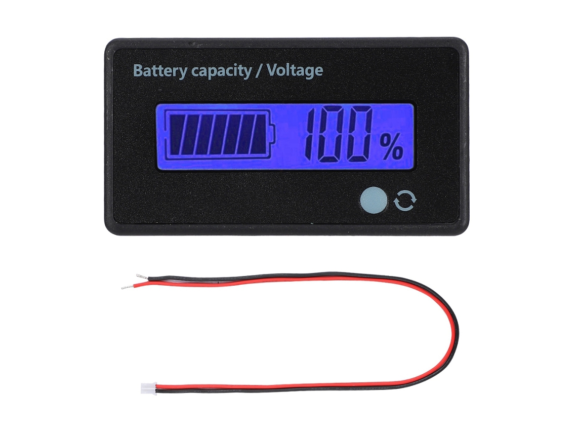 Monitor De Capacidad De La Batería Con Alarma Sonora/visual Y Pantalla Lcd Retroiluminada Azul De 12-84 V.