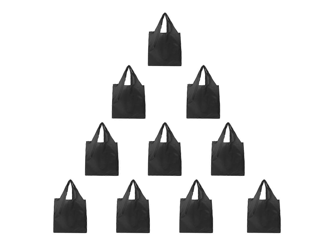Conjunto De 10 Sacolas Portáteis Para Compras De Cozinha, Reutilizáveis, Com Alças, Dobráveis, Para Mulheres E Meninas, Cinza