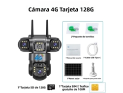 Cámara Solar Para Exteriores (128 Gb), Hd, 15 Mp, Zoom 10x Y Visión Nocturna