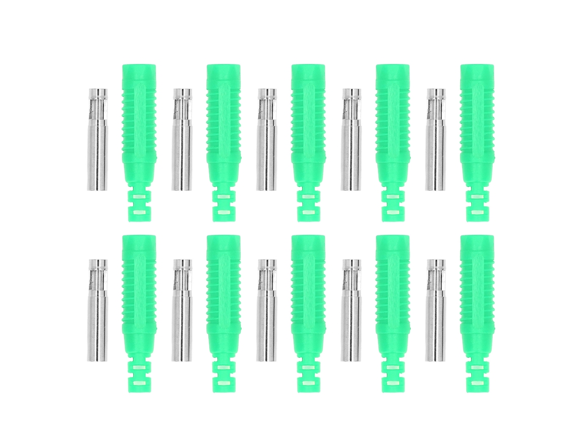 Yncm2026-10 Conjuntos Enchufe Hembra Plátano Bronce Conector Pa Jack Tubería Aislante Adaptador J.10031verde
