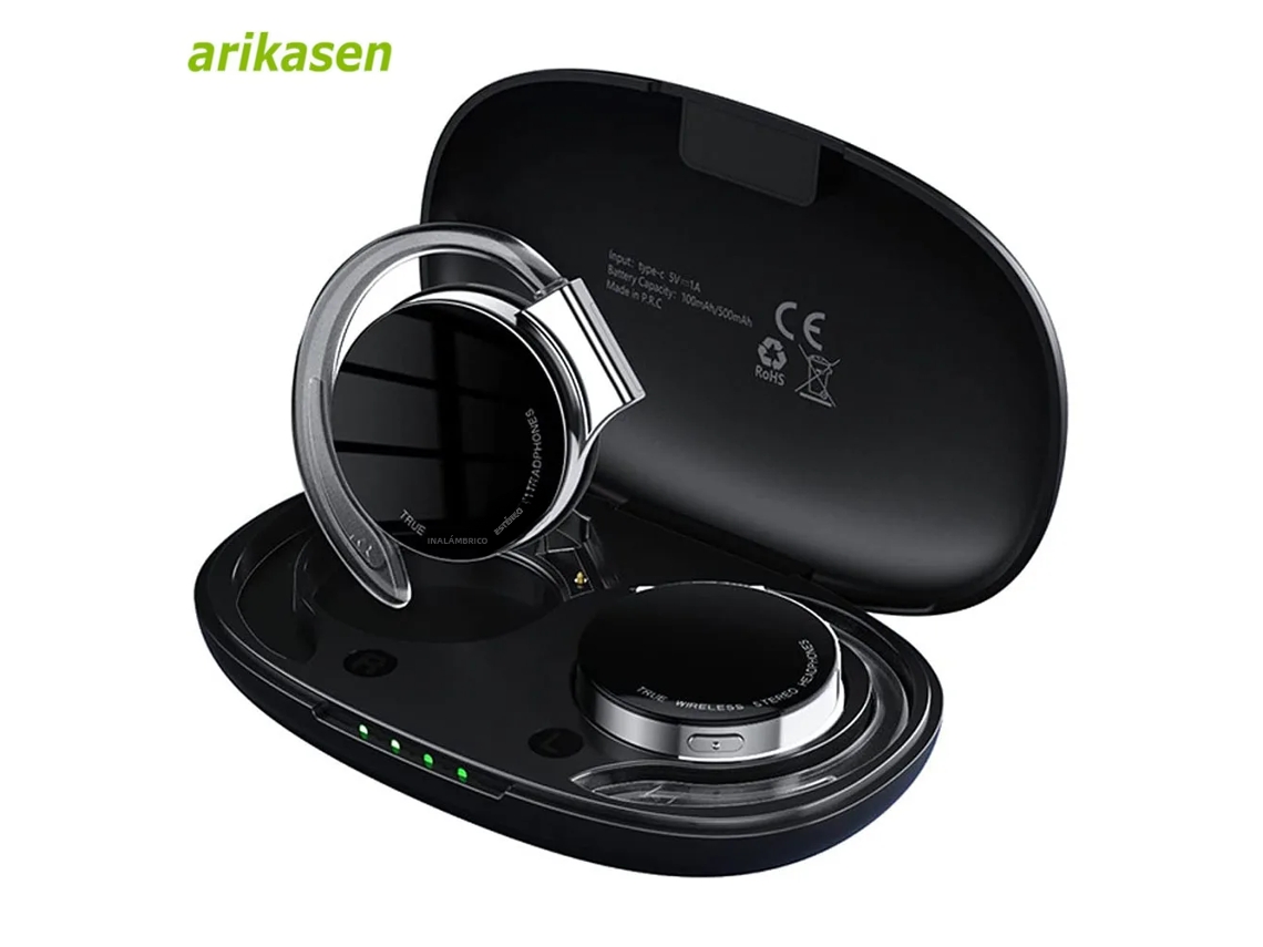 Auriculares Inalámbricos Bluetooth Tws (blancos) Con Cancelación De Ruido Y Micrófono, Y Equipados Con Luces.
