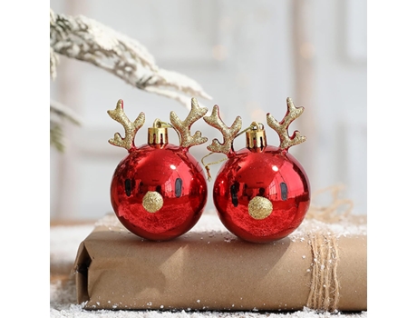 Conjunto de Adornos de Árbol de Navidad ZMDECQNA Paquete Irrompibles Árbol Bolas Rellenables Rojo - 8un (20x14x11cm)