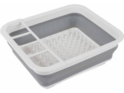 Escurridor De Platos Plegable - Con Separador De Cubiertos - Ahorra Espacio - Resistente A Caídas - Ideal Para El Hogar O Para Acampar