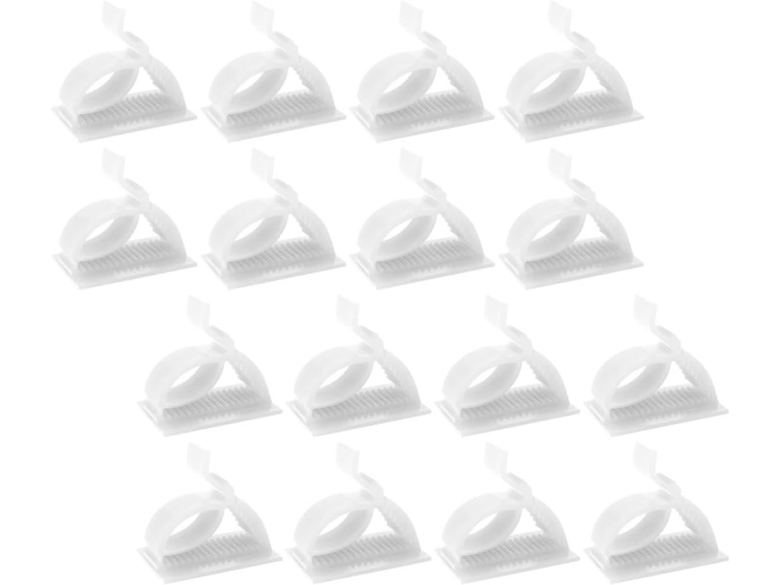 120 Clips Autoadhesivos Ajustables Para Cables, Soportes De Cables Blancos Para Oficina.