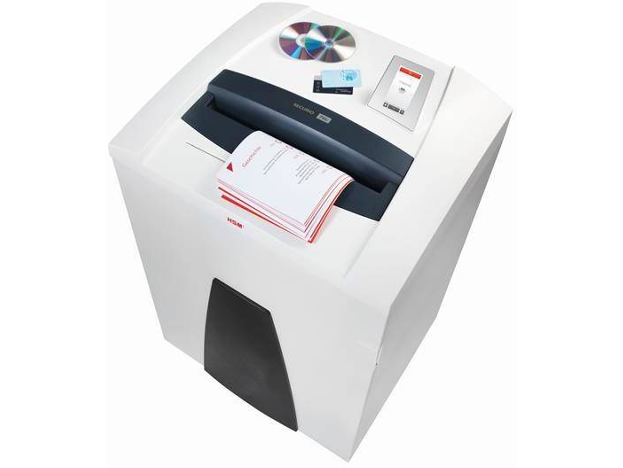 Destructora HSM Securio P44i mecanismo de corte para OMDD y detector de metales (11 hojas - Capacidad: 205 L)