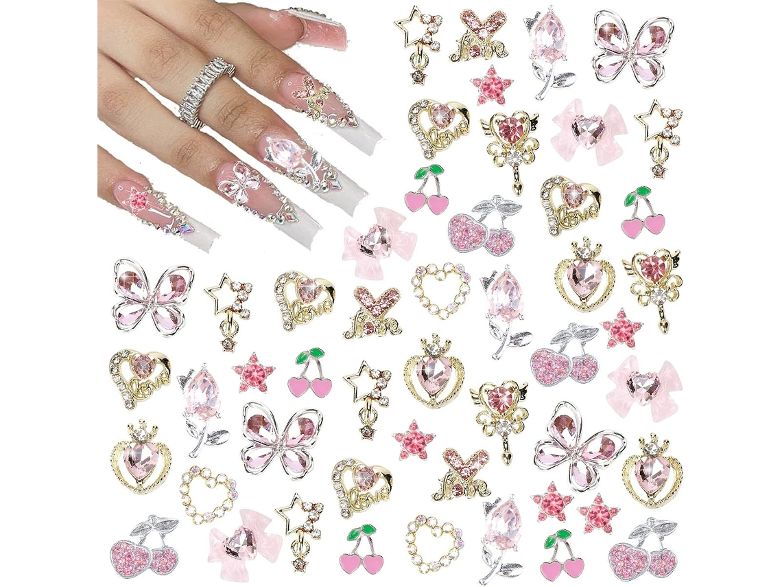 Accesorios De Manicura De Aleación Y2k, 24 Piezas, Decoraciones De Uñas Con Diamantes De Imitación (a) Panoona