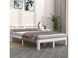 Estructura De Cama Sin Colchón Madera Maciza Blanco 180x200 Cm