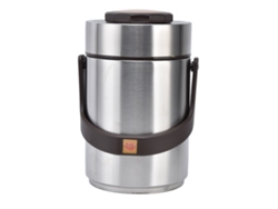 JILLIOPER Fiambrera Térmica Acero Inoxidable 304 2000ml Gran Capacidad 3 Niveles Aislamiento al Vacío para Adulto