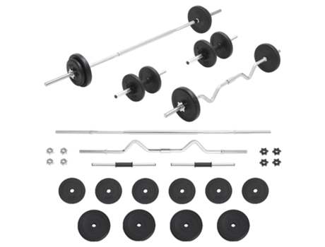 vidaXL Juego de barras y pesas 30 kg