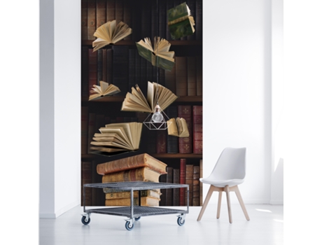 Mural de Pared PLAGE Murales Papel Infinito Foto Vintage con Vistas a una Antigua Biblioteca 250 cm X 150 cm